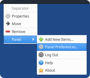 Panel preferences