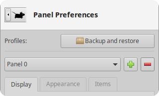 Panel preferences