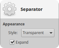 Panel separator properties